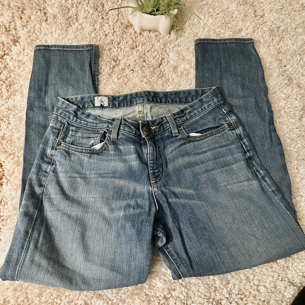 Lands End canvas straight leg casual light blue women’s cute cowboy deni…